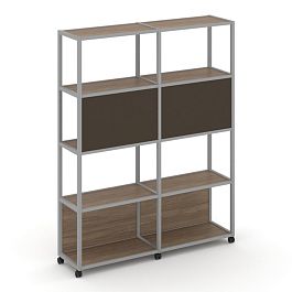 Shelf Mobile Стеллаж 5 уровней 2 секции VR.LT-STK-513.06 Дуб Аризона/Металл Серый/W-25 1170*400*2000 - Фото предпросмотра