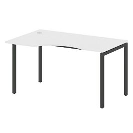 Metal System Quattro Стол криволинейный левый на П-образном м/к 40БП.СА-2 (L) Белый/Антрацит металл 1400*900*750 - Фото предпросмотра