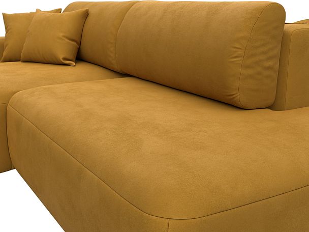 Диван угловой Лига-036 НПБ Модерн левый угол Велюр желтый - Вид 4