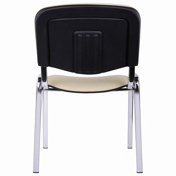 Стул для персонала и посетителей "ИЗО", хромированный каркас, кожзаменитель бежевый Z-21 - Вид 6