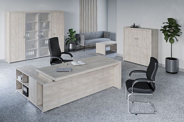 Шкаф для бумаг Solid 78x45x198 светлый дуб - Вид 9