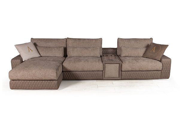 Aldo угловой модульный диван с шезлонгом, баром и столиком - Вид 2