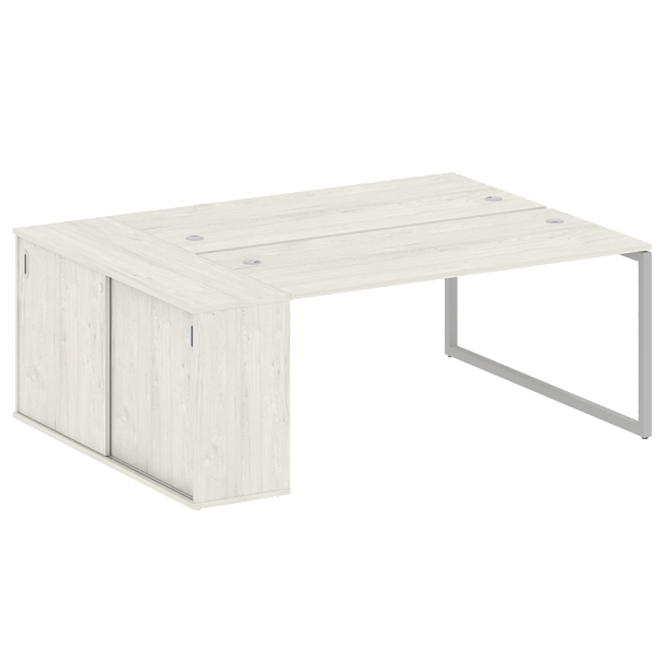 Metal System Quattro Р. ст. с шкафом-купе на О-образном м/к 40БО.РС-СШК-1.4 Т Дуб наварра/Серый металл 2010*1475*750 - Вид 1