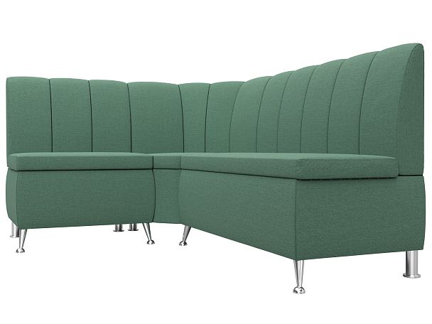 Диван кухонный угловой Кантри левый угол Рогожка зеленый - Вид 3