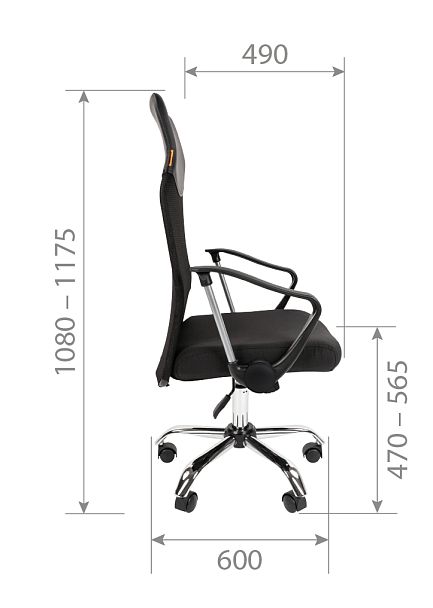 Кресло CHAIRMAN 610, ткань стандарт/сетчатый акрил, черный - Вид 5