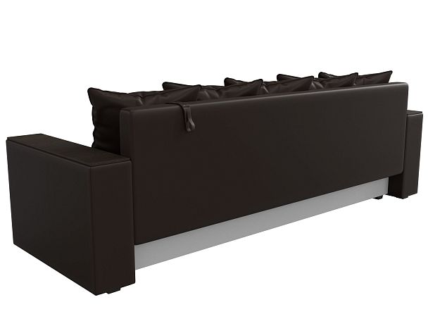 Диван прямой Дубай Лайт полки слева (полностью экокожа коричневая) - Вид 6