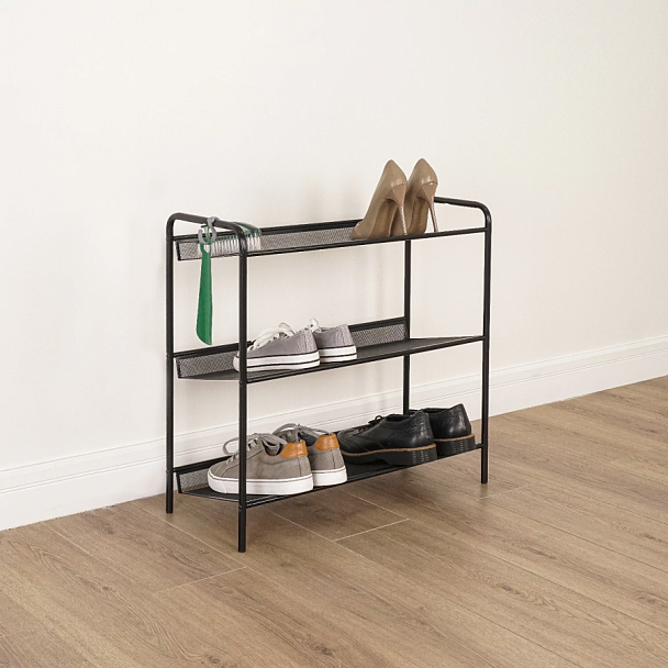 Полка для обуви "Женева-23", 645х270х600 мм, 3 полки, металл, чёрная, ПДО Ж23 Ч - Вид 5