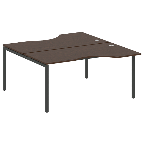 Metal System Quattro Р. ст. криволинейная на П-образном м/к 40БП.РАС-СА-2.1 Венге/Антрацит металл 1600*1835*750 - Вид 1