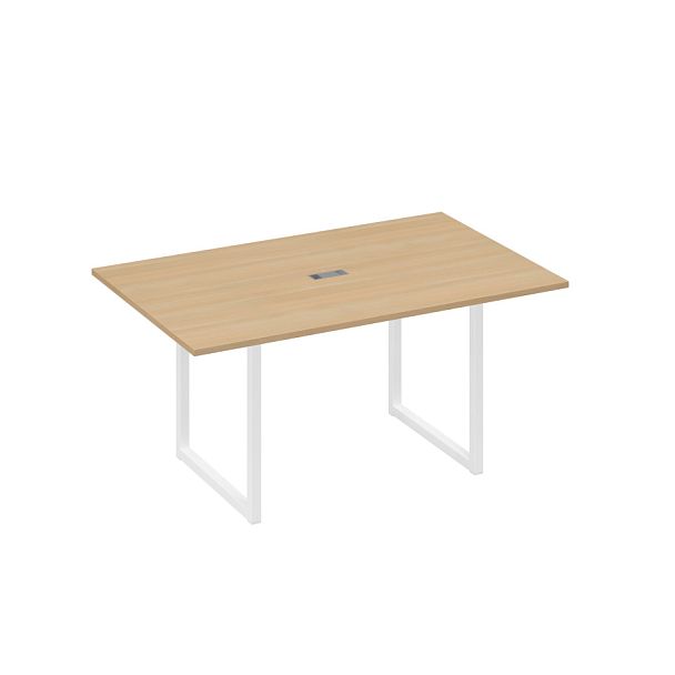 Стол 160 каркас QUATTRO для переговоров A4 А4 Б4 121 БП натуральный дуб / металлокаркас белый - Вид 1