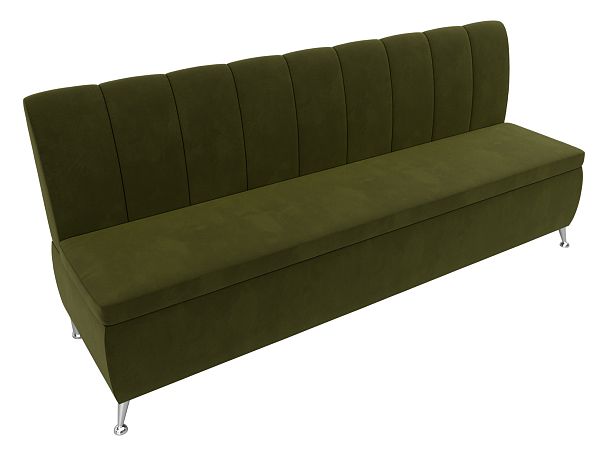 Кухонный прямой диван Кантри (полностью микровельвет зеленый) - Вид 5