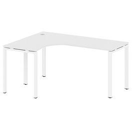 Metal System Стол криволинейный левый на П-образном м/к БП.СА-4 (L) Белый/Белый металл 1600*1200*750 - Фото предпросмотра