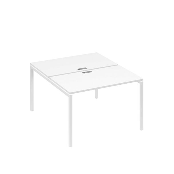 Рабочая станция на металлокаркасе DUE (2х120) A4 А4 С2 173 БП белый премиум / металлокаркас белый - Вид 1