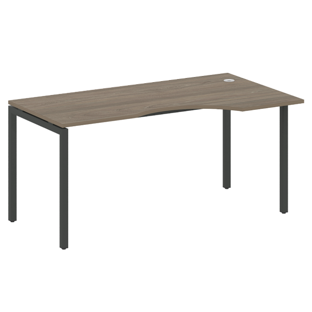 Metal System Quattro Стол криволинейный правый на П-образном м/к 40БП.СА-1 (R) Вяз/Антрацит металл 1600*900*750 - Вид 1