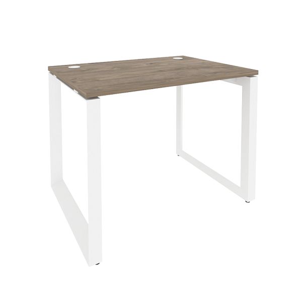 Onix Стол рабочий на О-образном м/к O.MO-SP-1.7 Тиквуд темный/Белый металл 980*720*750 - Вид 1