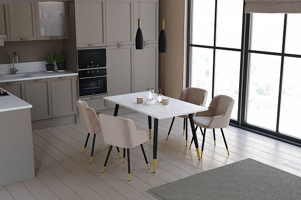 Обеденная группа Sheffilton SHT-DS241 онтарио/латте/черный муар/золото - Вид 7