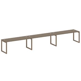 Metal System Quattro Р. ст. на 3 раб. места на О-образном м/к 50БО.СМ-3.5 Вяз/Мокко металл 5400*720*750 - Фото предпросмотра