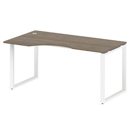 Metal System Стол криволинейный левый на О-образном м/к БО.СА-1 (L) Вяз/Белый металл 1600*900*750 - Фото предпросмотра