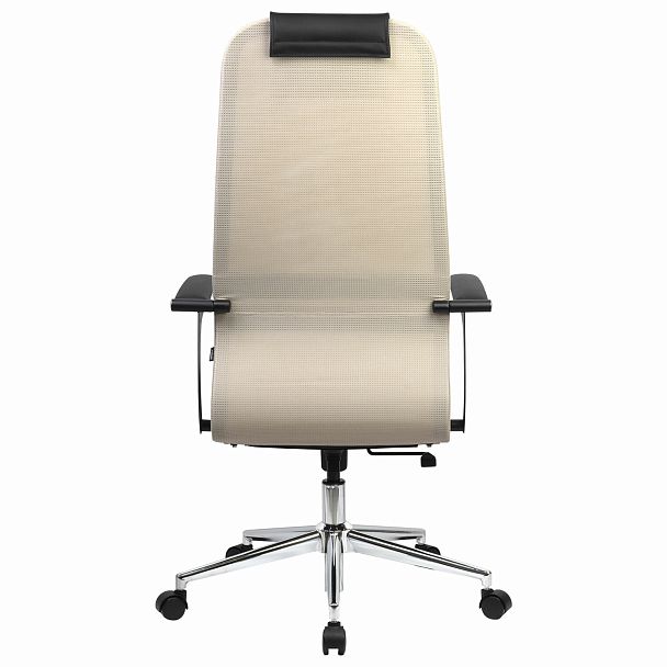 Кресло офисное BRABIX PREMIUM "Ultimate EX-801" хром, плотная двойная сетка Х2, черное/бежевое, 532919 - Вид 6