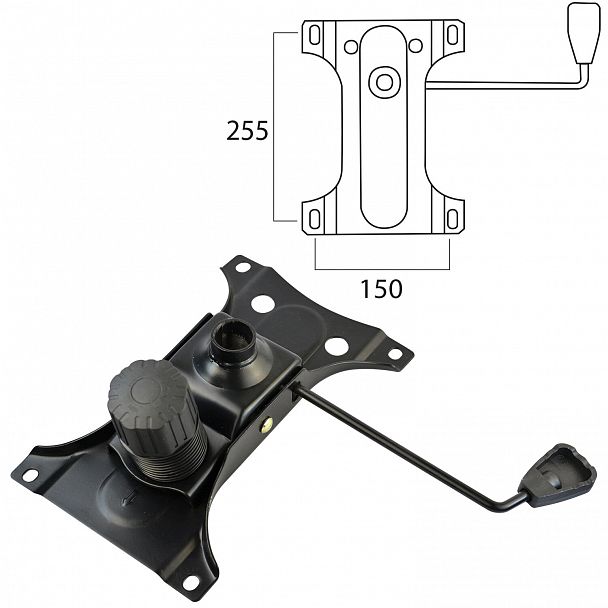 Механизм качания BRABIX "Топ-ган" для кресла, 150х255 мм, межцентровое расстояние крепежа, 532006 - Вид 2