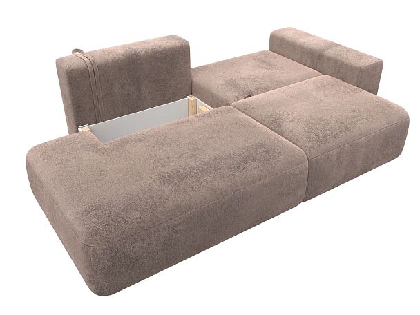 Диван прямой Лига-036 НПБ Модерн подлокотник справа Велюр бежевый - Вид 8