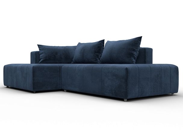 Диван угловой Лига-103 НПБ угол левый Велюр синий - Вид 3