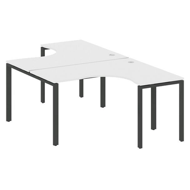 Metal System Р. ст. криволинейная на П-образном м/к БП.РАС-СА-2.3 Белый/Антрацит металл 1400*2435*750 - Вид 1