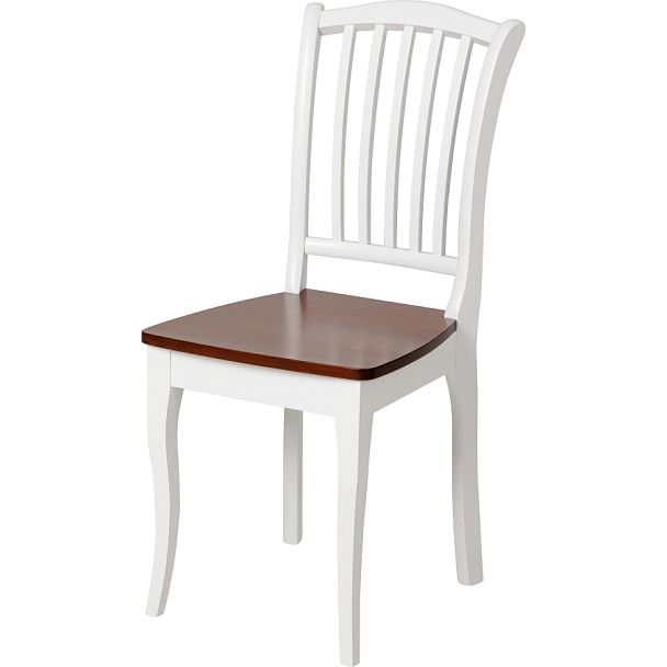 Комплект деревянных стульев с жестким сиденьем Элин Белый/Темный орех, 2 шт. - Вид 1