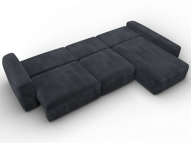 Диван угловой Лига-066 НПБ Лонг угол правый Велюр серый - Вид 11