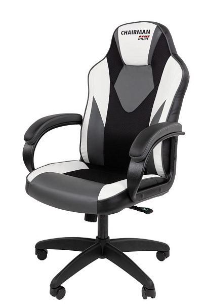 Кресло Chairman game 17 Россия экокожа черный/серый/белый - Вид 8
