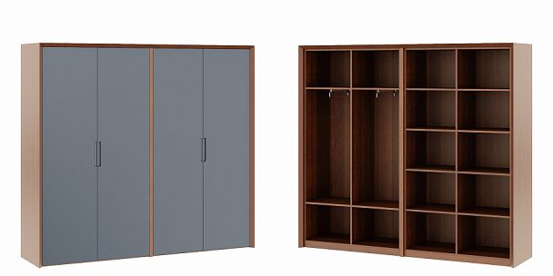 Шкаф с гардеробом 4 двери Concept 210x50x185,5 дуб капучино - Вид 1