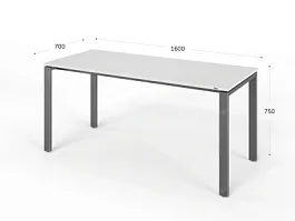 UNITY РМС7-16 БЕЛЫЙ Стол на металлокаркасе прямой 1600х700х750 - Фото предпросмотра