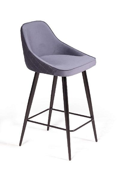 Стул полубарный Neo ромб, бархат серый 27 - Вид 1
