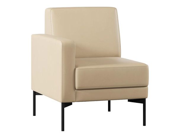 Модуль Everprof Gamma с подлокотником одноместный правый Экокожа Бежевый - Вид 1