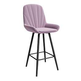 Стул ЮККИ Основание №5 Барный конус Черное Велюр тип 2 Магнолия - Фото предпросмотра