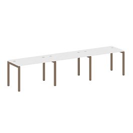 Metal System Quattro Р. ст. на 3 раб. места на П-образном м/к 50БП.СМ-3.2 Белый/Мокко металл 3600*720*750 - Фото предпросмотра