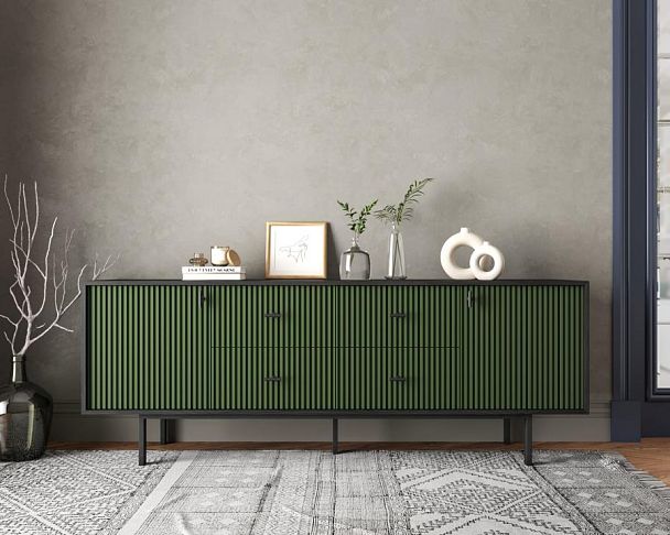 Комод две дверки и четыре ящика Emerson арт EM19/green/L - Вид 4