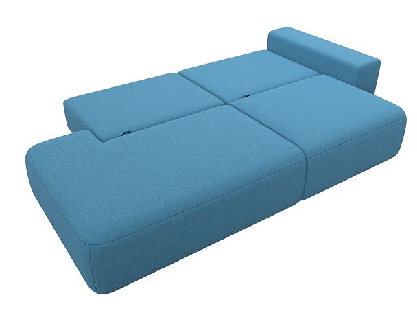 Диван прямой Лига-036 НПБ Модерн подлокотник справа Рогожка голубой - Вид 9