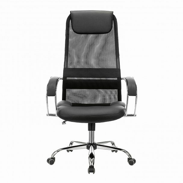 Кресло офисное BRABIX PREMIUM "Stalker EX-608 CH", хром, ткань-сетка/кожзам, черное, 532091 - Вид 3