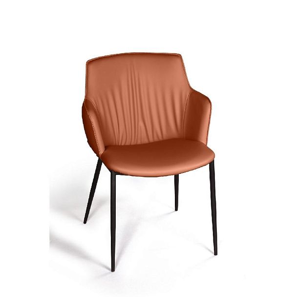 Стул с подлокотниками Sofia, иск.кожа soft-touch, терракот - Вид 7