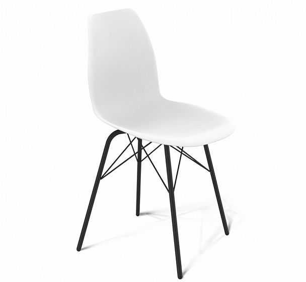 Стул Sheffilton SHT-ST29/S64 на металлокаркасе белый/черный муар - Вид 1