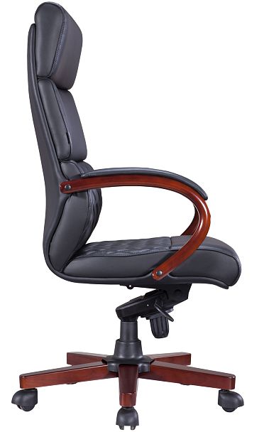 Кресло Everprof President Wood Кожа Черный - Вид 2