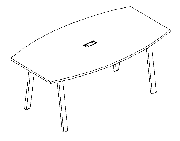 Стол 160 переговорный на ножках TRE A4 А4 Б3 111 БП антрацит премиум / металлокаркас серый - Вид 3