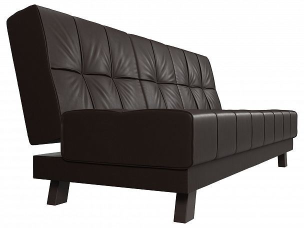 Прямой диван Винсент (полностью экокожа коричневая) - Вид 3