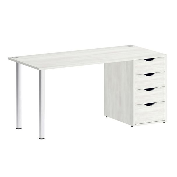 Home Office Стол письменный VR.SP-3-158.4 Снежная патина/Хром опоры 1580*720*750 - Вид 1