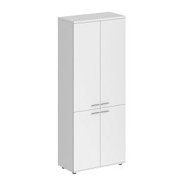 Шкаф высокий Sigma 800х400х1955, 4-х дв, з.ст ЛДСП / корпус: белый;  фасады: белый - Фото предпросмотра