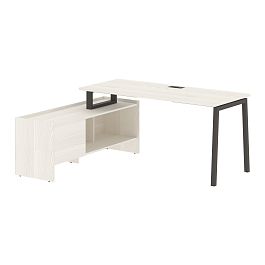 Стол с тумбой ELCT 17614 Ясень Траун/Мокко 1760х1400х750 EDIS - Фото предпросмотра