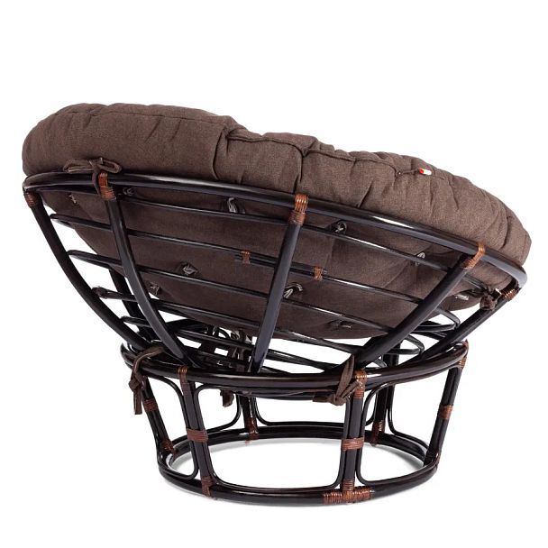 Кресло Папасан/Papasan (23/01 W) /с подушкой и ремешками/Antique brown (античный черно-коричневый) - Вид 3
