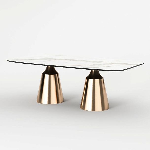 Стол овальный Lucas 230, керамика матовая, белая - Вид 2