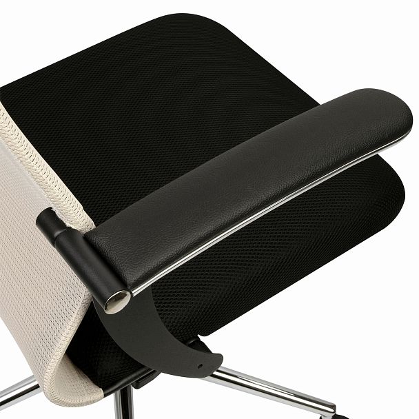 Кресло офисное BRABIX PREMIUM "Ultimate EX-801" хром, плотная двойная сетка Х2, черное/бежевое, 532919 - Вид 11