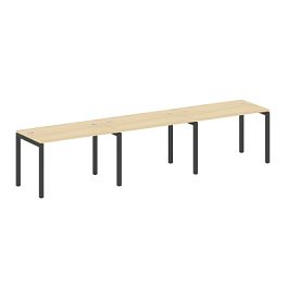 Metal System Quattro Р. ст. на 3 раб. места на П-образном м/к 50БП.СМ-3.2 Акация/Антрацит металл 3600*720*750 - Фото предпросмотра